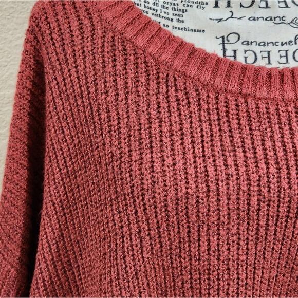 Evri cable knit thick rust red sweater plus size 4X - Picture 2 of 8